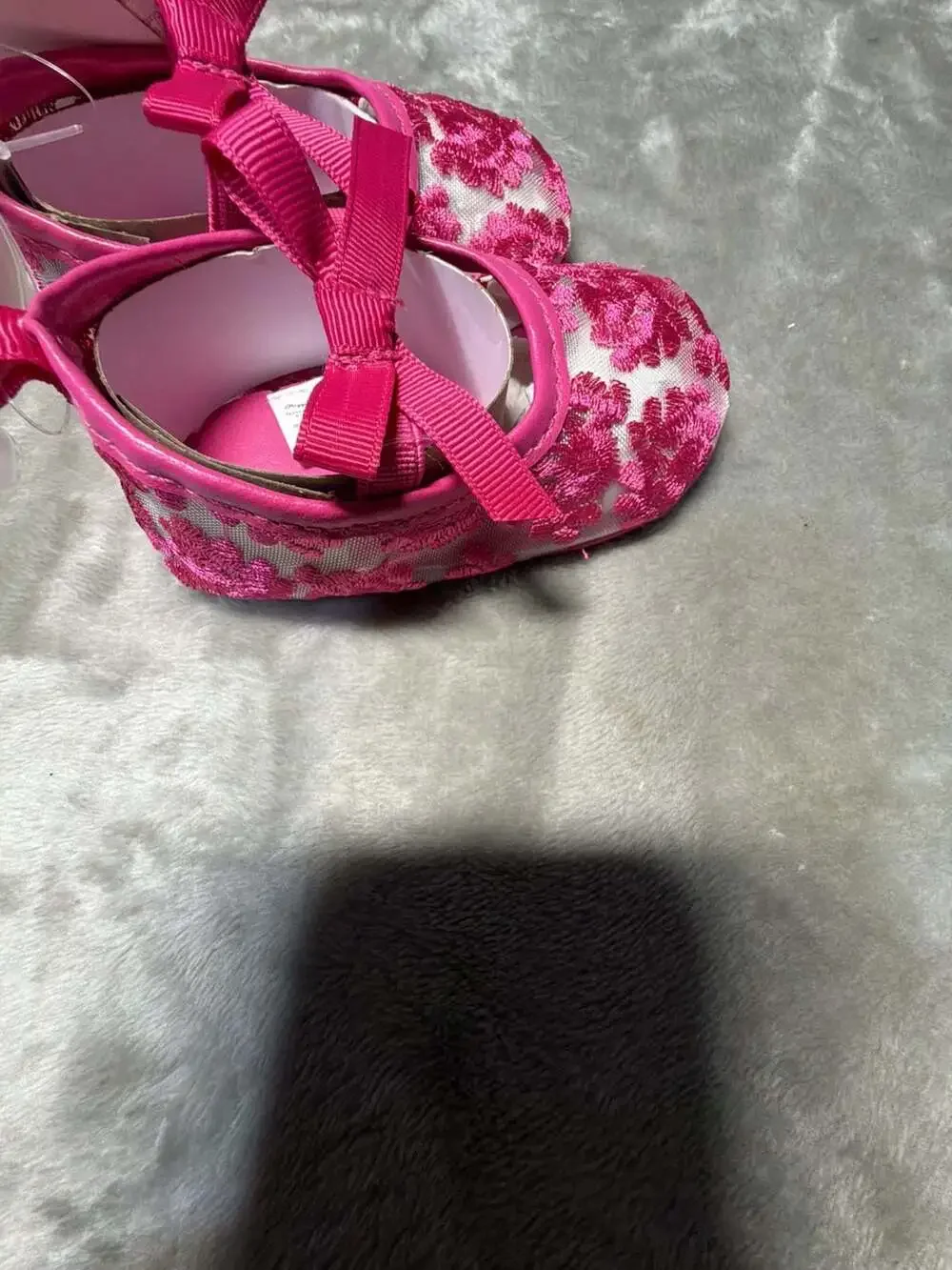Stepping Stones Infant Girls Floral Lace Bow Mary Jane Soft Sole Princess Shoes